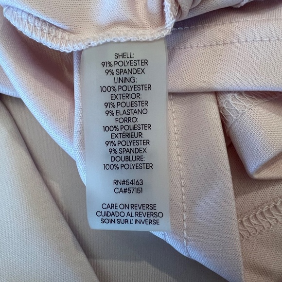 Calvin Klein Ruffle V-neck Sheath Blush Pink Dress,  Size 14 - Picture 12 of 13